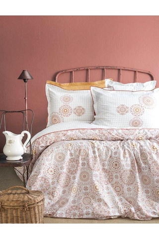 Apricitas Home Çift Kişilik Celeste Mercan Nevresim Takımı Lastiksiz Kiremit