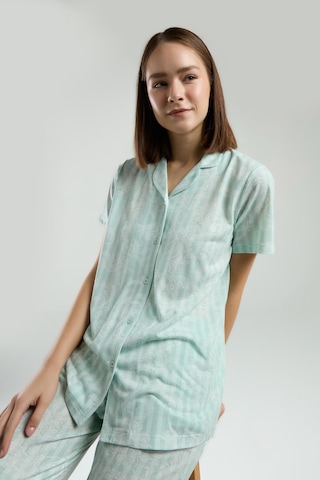 Pierre Cardin Kadın Yeşil Gömlek Pijama Yeşil