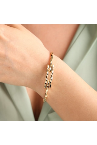 Altın Kaburga Kelepçe Iki Sıra Burgu Form N11.4808