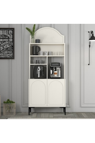 Lyon Kahve Köşesi 80cm - Krem / Siyah