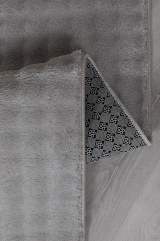 Dekoratif Bubble Uzun Tüylü Yumuşak Puffy Peluş Kaymaz Yıkanabilir Salon Koridor Halı Yolluk Gri