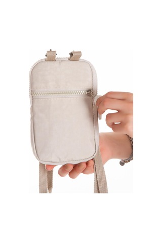 Newish Polo Suya Dayanıklı Krinkıl Kumaş Bej Kadın Çapraz Omuz Ve Bel Çantası - Kadın Bej