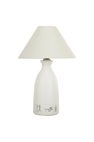 Patara Seramik Krem Abajur Krem