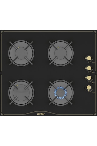 Simfer Retro Siyah 2'li Cam Ankastre Set (3325 Ocak + 9612 Davlumbaz)