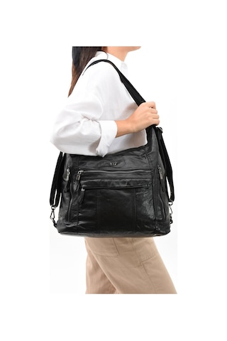 Suni Deri Yumuşak Dokumalı Sırt Omuz Çantası Siyah Model: 571-11-13b - Siyah