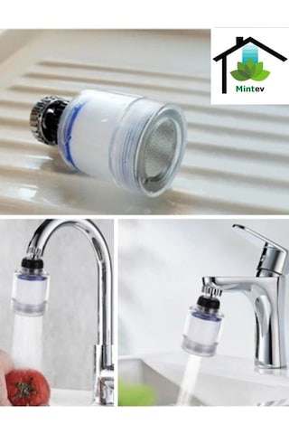 Mintev Su Tasarruflu Ve Kireç Önleyici Filtreli 360 Derece Döner Musluk Başlığı