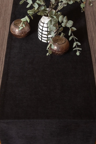 Kadife Dokulu Siyah Modern Runner En: 40 Boy: 140 Siyah