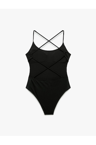 Koton Astarlı Çapraz Askılı Yüzücü Mayo Siyah 5sak20121mm Siyah