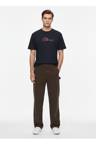 Ltb Slogan Baskılı Basic Lacivert T-shırt Lacivert