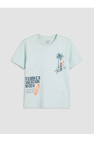 Lc Waikiki Yeşil Bisiklet Yaka Erkek Çocuk Şortlu Pijama Takımı