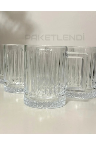 Çeyizci Çarşı 6 Kişilik 12 Parça Çay Kahve Fincan Takımı - Elysia Model İthal Şeffaf