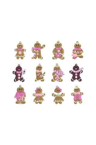 Springsun Modern Minimalist 12 Adet Pvc Kürdan Manzaralı Noel Asısı - Büyük 9.5cm Ve Küçük 6.4cm Boylar, Kahverengi Rengi, Noel Ağacı, Ev Dekorasyonu İçin