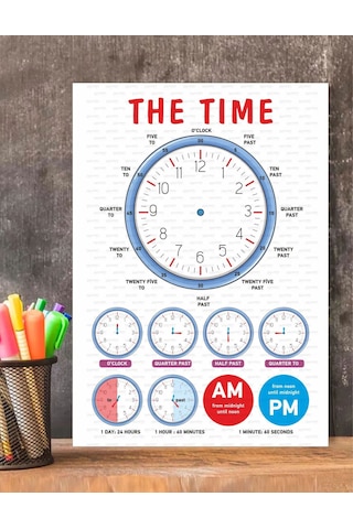The Time-saat Kaç İngilizce Çocuk Eğitim Tekli Pvc 21x30 Cm