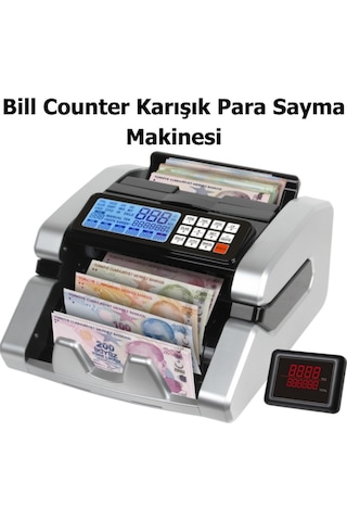 Bill Counter Silver Al-7000s Karışık Para Sayma Makinesi Tl, / Eur, Usd, Gbp Adet Sayımı