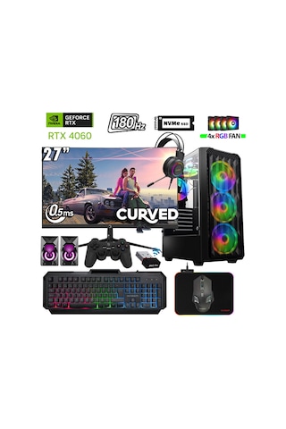 Xaser Thunder X590 Ryzen 7 7700 16gb Ddr5 Ram 512gb M.2 Nvme Ssd 8gb Rtx4060 27" 180hz Oyuncu Tavsiye Sistem