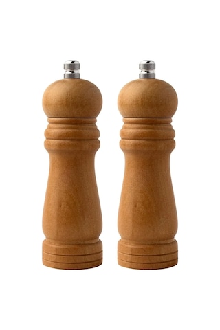 Bambu Gövdeli Komple Ahşap Tuz Karabiber Değirmeni Baharat Öğütücüsü Orta Boy 16 Cm 2 Adet Çok Renkli