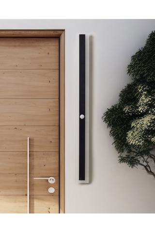 Siyah Led Dış Mekan Duvar Lambası, Hareket Sensörlü, Modern Ve Suya Dayanıklı