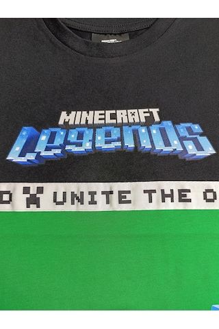Erkek Çocuk Minecraft Lagends Baskılı T-shirt 4-13 Yaş Yeşil