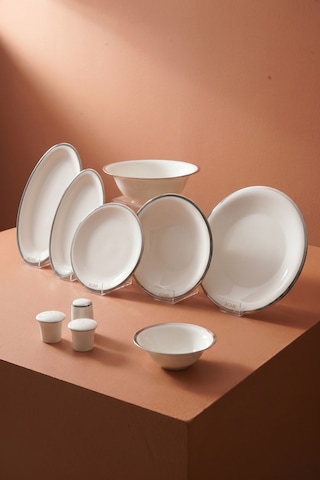 Liora 12 Kişilik 60 Parça Silver Porselen Yemek Takımı Çok Renkli