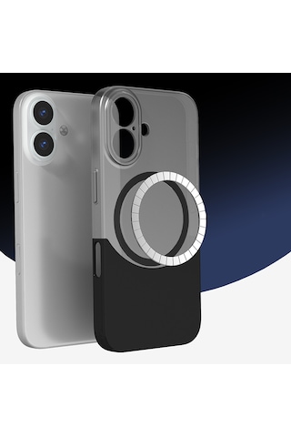 Goocamp Apple iPhone Uyumlu 16 Plus Kılıf M-safe Şarj Özellikli Mıknatıslı Duble Kapak - Siyah Siyah