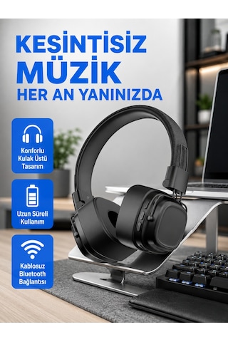 Bluetooth Kablosuz Kulak Üstü Kulaklık Katlanabilir Konforlu Ve Şık Tasarımlı - Bayi Depom