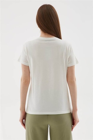 Fashion Friends Baskılı Ekru Kadın T-shirt 25y0398k1 Ekru