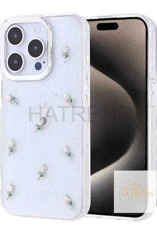 Apple İphone 16 Pro Kılıf Kamera Koruma Çıkıntılı Metalik Çıkartma Figürlü Şeffaf Tasarım Kapak