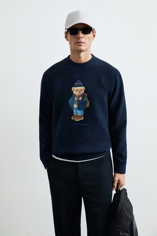 Lufian Mıles Erkek Sweatshirt Lacivert Lacivert 112030201100200