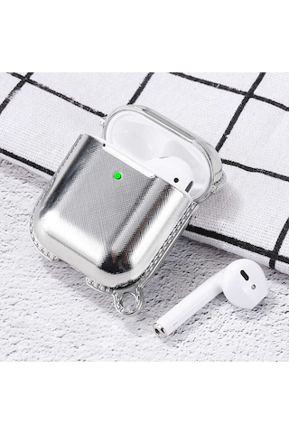 Wiwu Grace Electroplate Apple Uyumlu AirPods Kılıf ZORE-218224 Gümüş