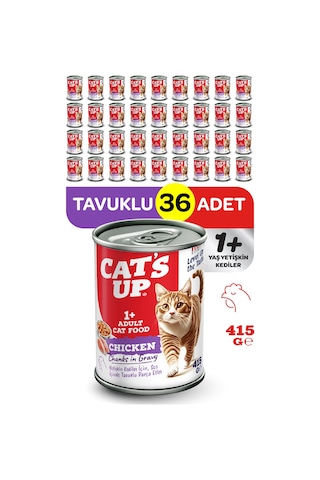 Cats Up Yaş Yetişkin Kedi Maması Tavuklu 415gr 36lı