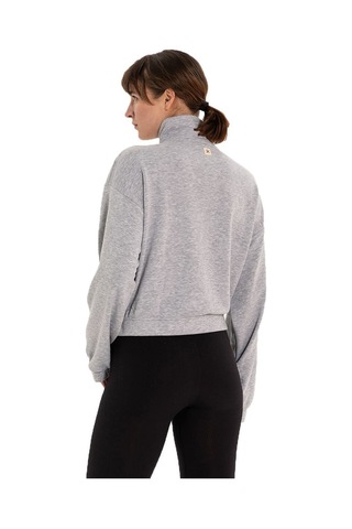Inguz Dik Yaka Fermuarlı Sweatshirt Gri