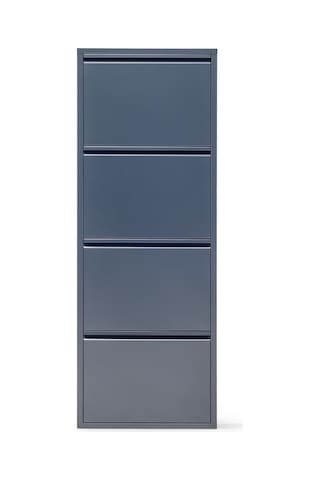 4 Raflı Metal Ayakkabılık Antrasit Kapı Önü Ayakkabılık Rehome