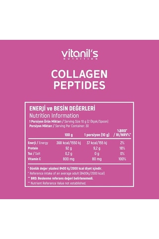 Vitanil's Nutrition Collagen Peptides 300 G