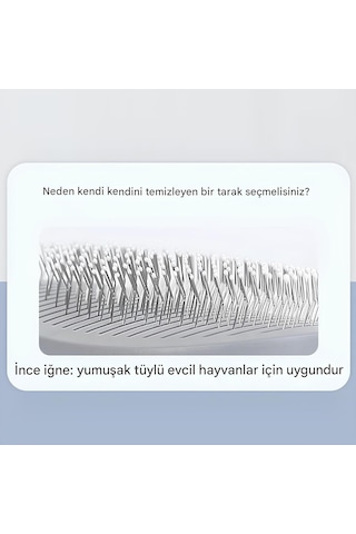 Turuncu Basmalı Kedi Ve Köpek Tarağı Otomatik Temizlenen Pet Fırçası Paslanmaz Çelik İğneli Ergono