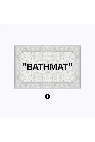 Evaşk Banyo Paspası İpeksi Kadifemsi Halı Yüzey Kaymaz Taban 40x60 BM01640B Beyaz