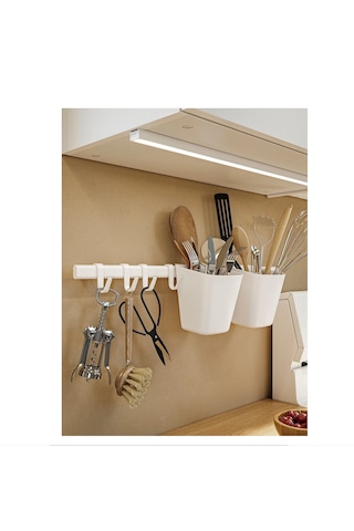Ikea Sunnersta Duvar Rayı, Beyaz, 4 Kancalı Ve 2 Kutulu Set