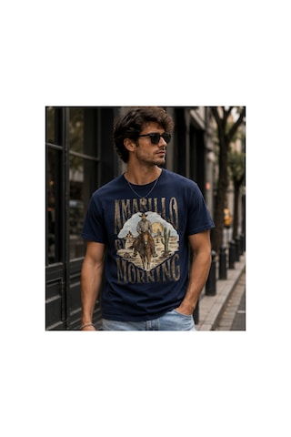 Qmen Style Unisex Basic Baskılı T-shirt Amarillo By Morning Beyaz %100 Pamuk
