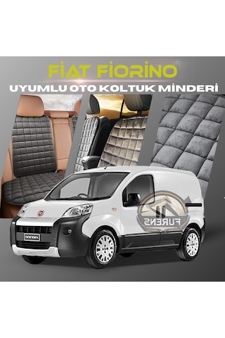 Fiat Fiorino Antrasit Tay Tüyü Cepli & Terletmez Sırtlı Oto Koltuk Minder Seti - Koruma Kılıfı Ön & Arka Set