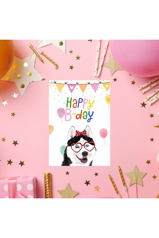Şirin Köpekli Doğum Günü Tebrik Kartı - İngilizce Şirin Köpekli Doğum Günü Tebrik Kartı - İngilizce