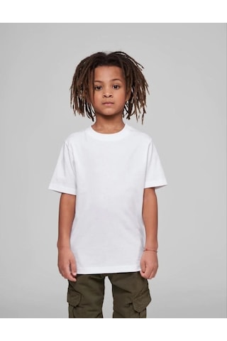 Primemağazam Çocuk Unisex Basic T-shirt - Beyaz Çeşitli