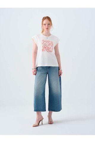 Loft Beyaz Kadın T-shirt Lf2038770 Beyaz