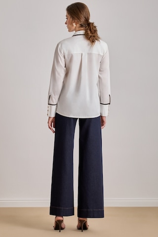 Relax Fit Beyaz Poplin Gömlek Beyaz