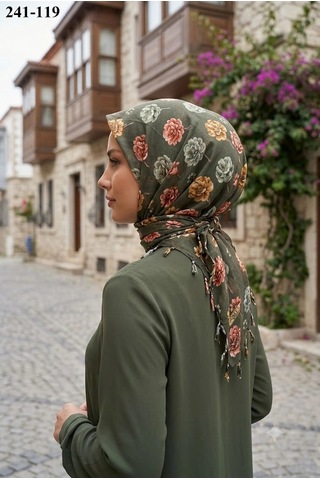 Dolce Cotton Desenli Sökme Boncuklu Eşarp 241-119 Çok Renkli