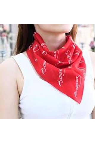 Atatürk İmza Baskılı Fular Kırmızı 10 Adet