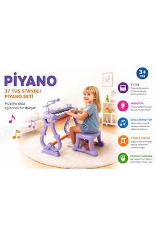 37 Tuş Piyano Seti 8 Farklı Demo Şarkı Enstrüman Ritim Pil İle Çalışır Piller Kutuyu Dahil Değildir 0.775 Mm