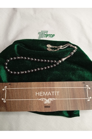 Tiptop/ Hematit Taşlı Kutulu Özel Yapım Tesbih Füme