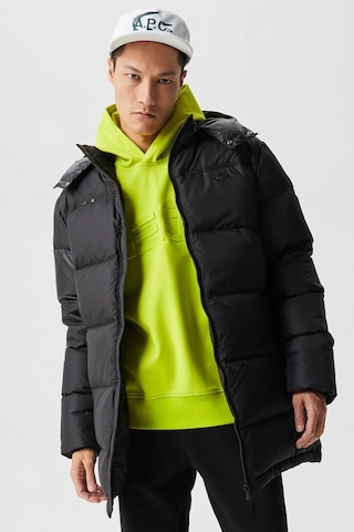 Lacoste Down Fill Water Resistant Jacket Black Kaz Tüyü Çıkarılabilir Kapüşonlu Suya Dayanıklı Erkek Mont Siyah