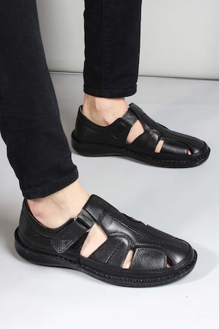 Fast Step Hakiki Deri Erkek Klasik Sandalet 662ma119b 001