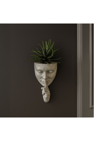 Şık Yüz Tasarımlı Dekoratif Saksı Modern Duvar Aksesuarı