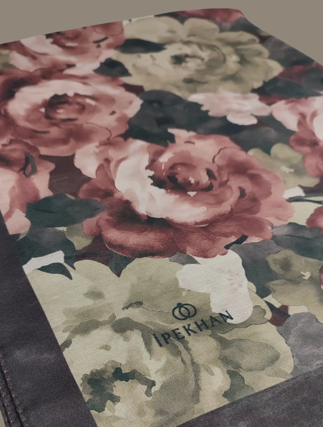 Bordo Winter Bloom Soft Şal Bordo